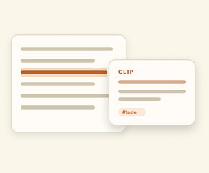 A page with one line highlighted, next to the clip it becomes.
